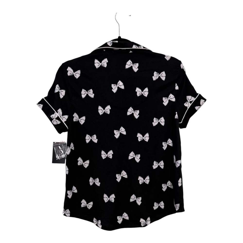 Size Small Kate Spade Women's Bow 2-Piece Short Sleeve Capri Pajama Set - Picture 3 of 5